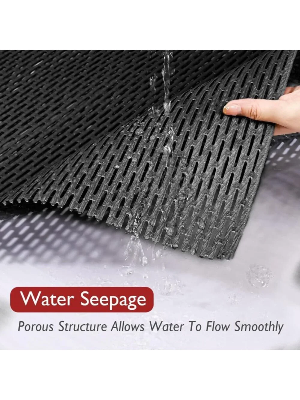 Extra Large Non-Slip Bath Mat, Fast-Dry PVC Shower Mat with Drain Holes, 32